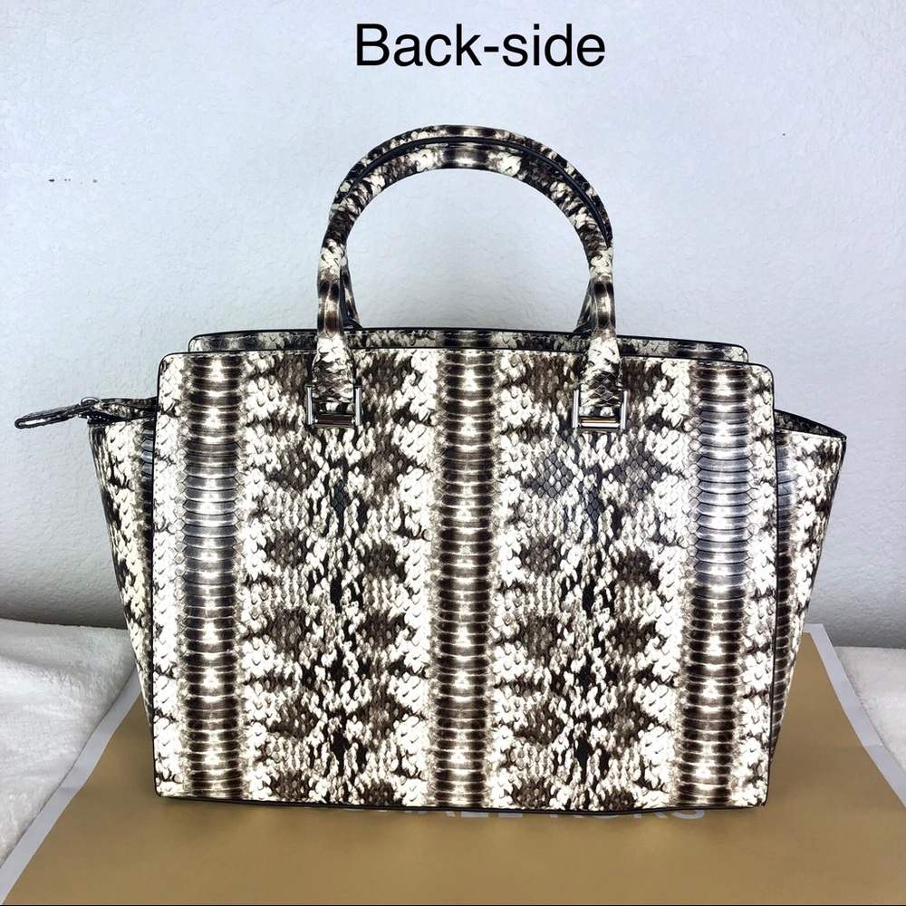 🎈SOLD🎈 NWT Michael Kors Large Snake Satchel Bag - Picture 2 of 8